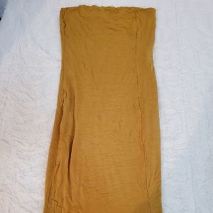 Strapless Mustard Yellow Dress